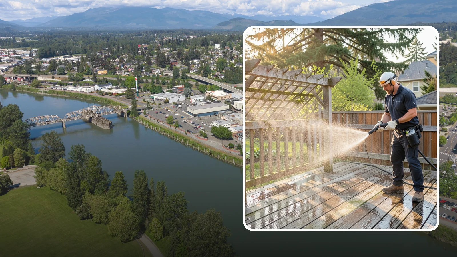 Arbor Cleaning in Mount Vernon, Skagit County, WA - We soft wash garden arbors to lift the moss, algae, and climbing-plant residue that settle into their slats and joints.