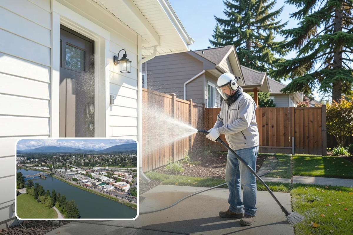 Arbor Cleaning in Mount Vernon, Skagit County, WA - Removes green algae film from beams, slats, and joints
