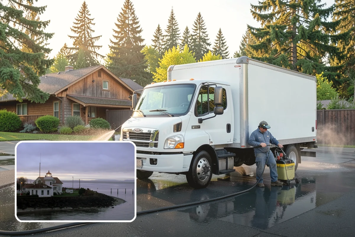Arbor Cleaning in Mukilteo, Snohomish County, WA - Removes green algae film from beams, slats, and joints