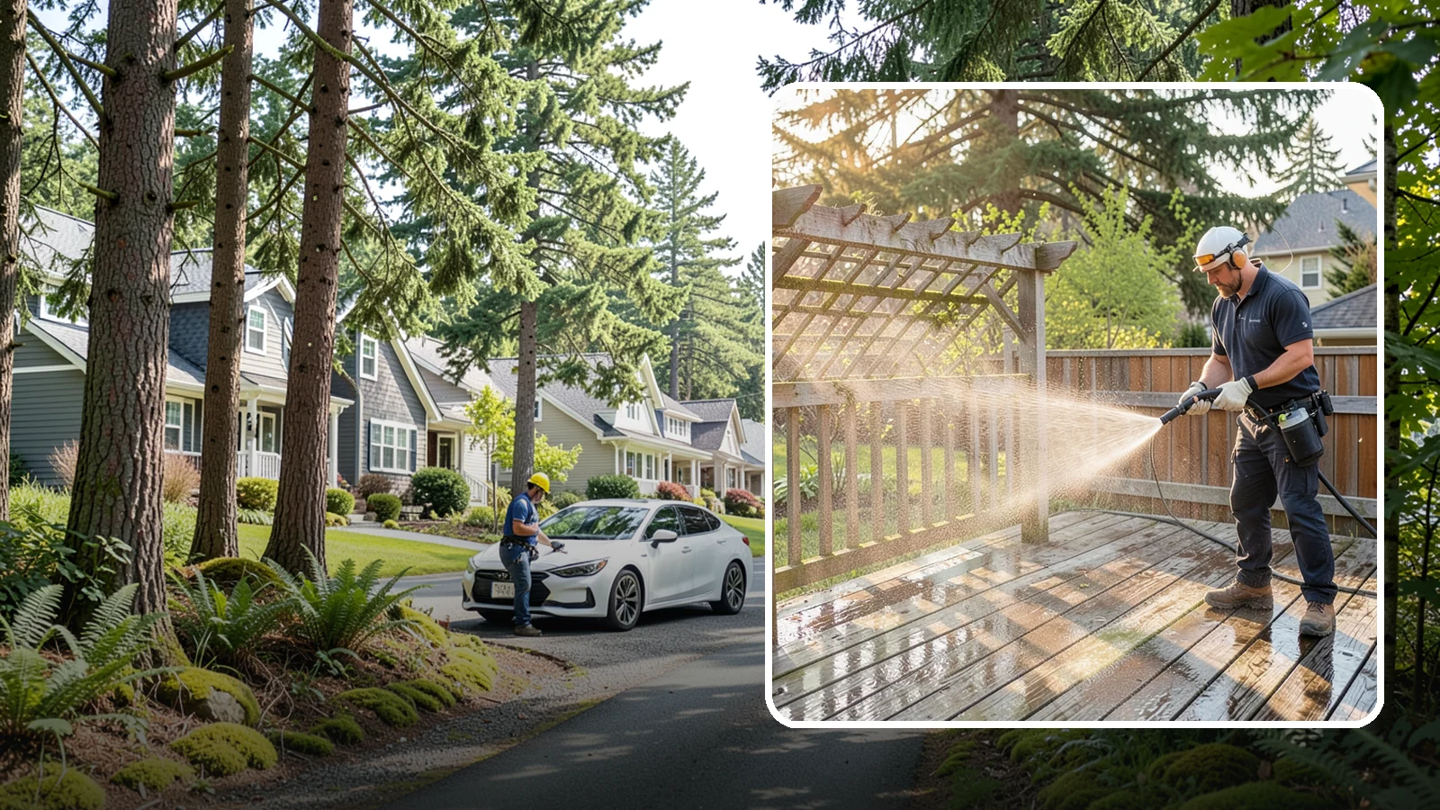 Arbor Cleaning in Normandy Park, King County, WA - We soft wash garden arbors to lift the moss, algae, and climbing-plant residue that settle into their slats and joints.