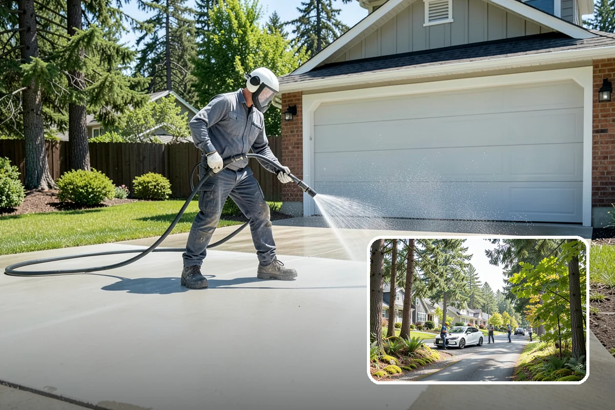 Arbor Cleaning in Normandy Park, King County, WA - Removes green algae film from beams, slats, and joints