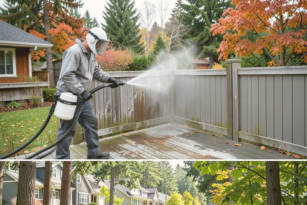 Arbor Cleaning in Normandy Park, King County, WA - Clean arbors in spring before climbing plants leaf out, making the slats easier to reach and treat.