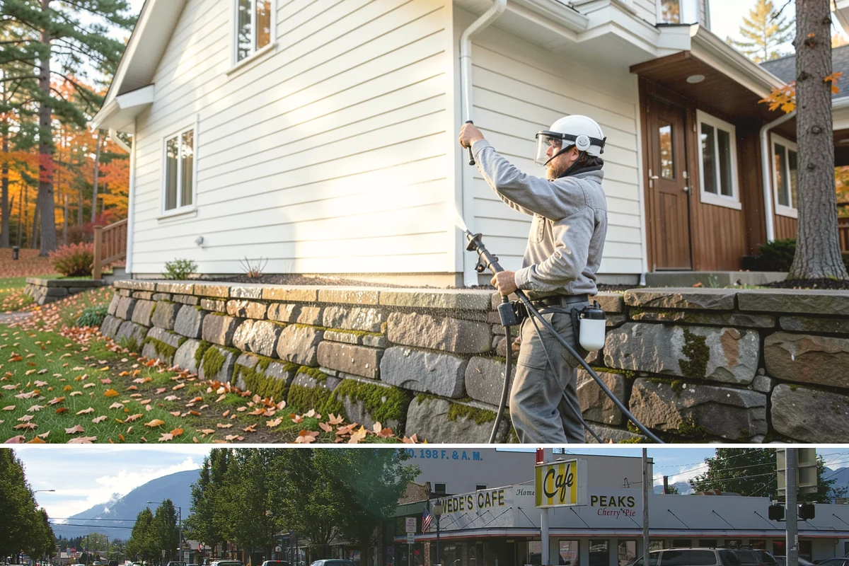 Arbor Cleaning in North Bend, King County, WA - Clean arbors in spring before climbing plants leaf out, making the slats easier to reach and treat.