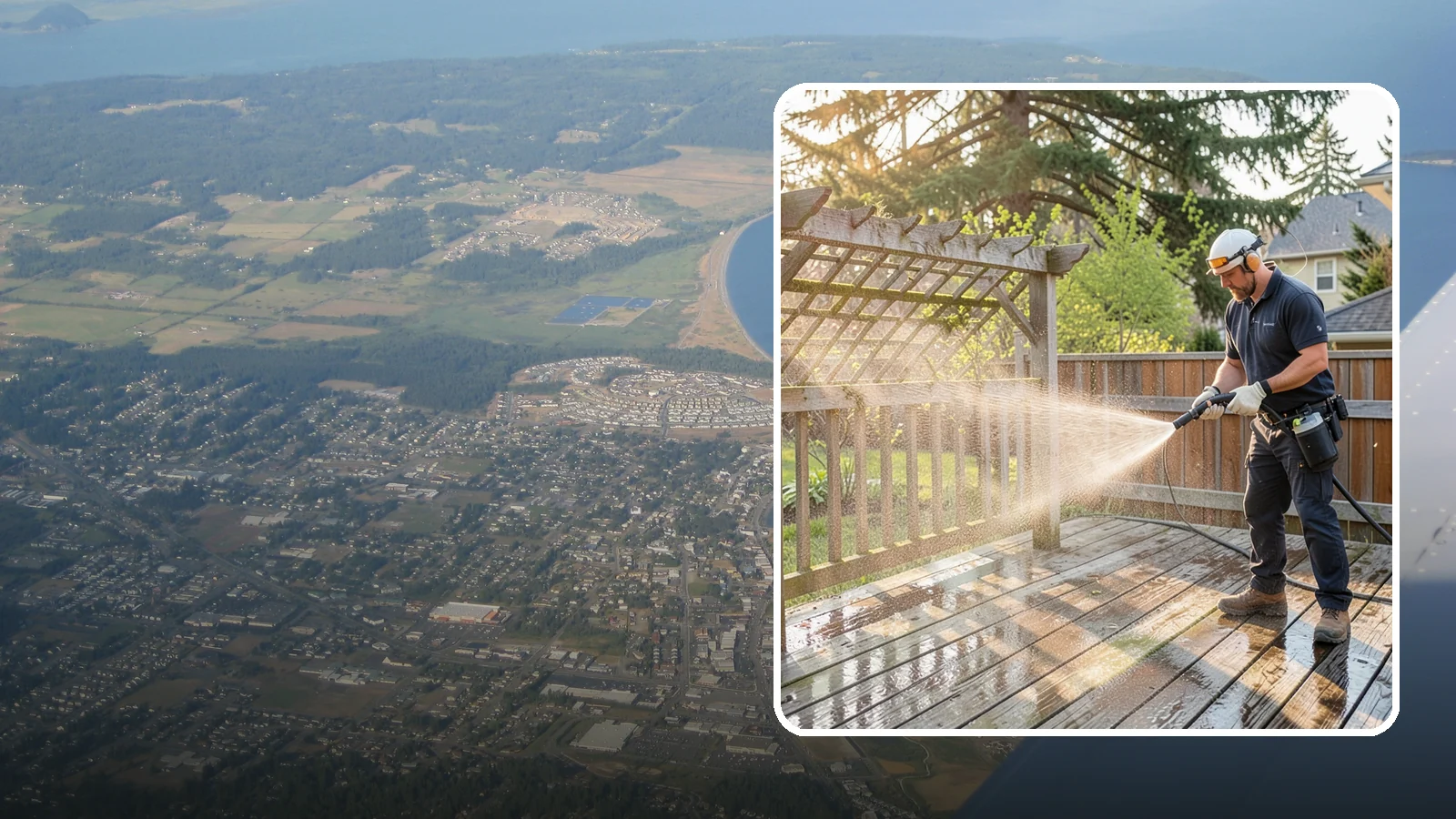 Arbor Cleaning in Oak Harbor, Island County, WA - We soft wash garden arbors to lift the moss, algae, and climbing-plant residue that settle into their slats and joints.