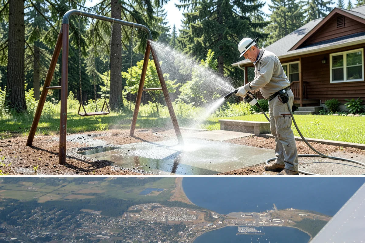 Arbor Cleaning in Oak Harbor, Island County, WA - Clean arbors in spring before climbing plants leaf out, making the slats easier to reach and treat.