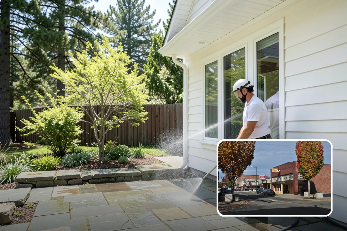 Arbor Cleaning in Puyallup, Pierce County, WA - Removes green algae film from beams, slats, and joints