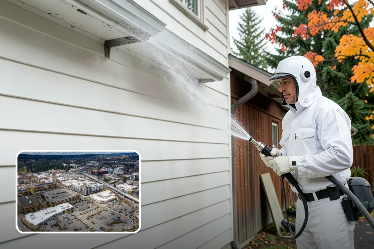 Arbor Cleaning in Redmond, King County, WA - Removes green algae film from beams, slats, and joints