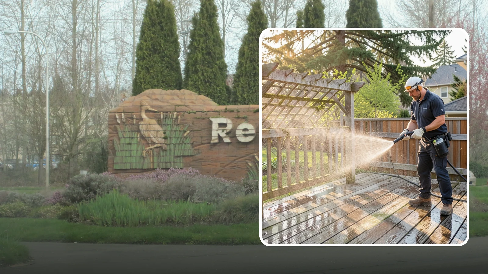 Arbor Cleaning in Renton, King County, WA - We soft wash garden arbors to lift the moss, algae, and climbing-plant residue that settle into their slats and joints.