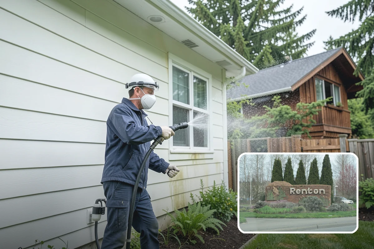 Arbor Cleaning in Renton, King County, WA - Removes green algae film from beams, slats, and joints