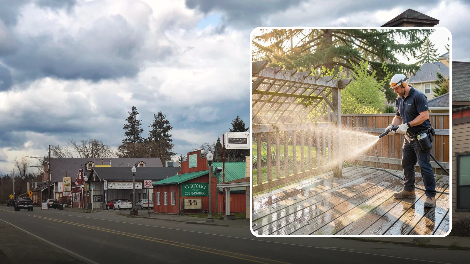 Arbor Cleaning in Roy, Pierce County, WA - We soft wash garden arbors to lift the moss, algae, and climbing-plant residue that settle into their slats and joints.