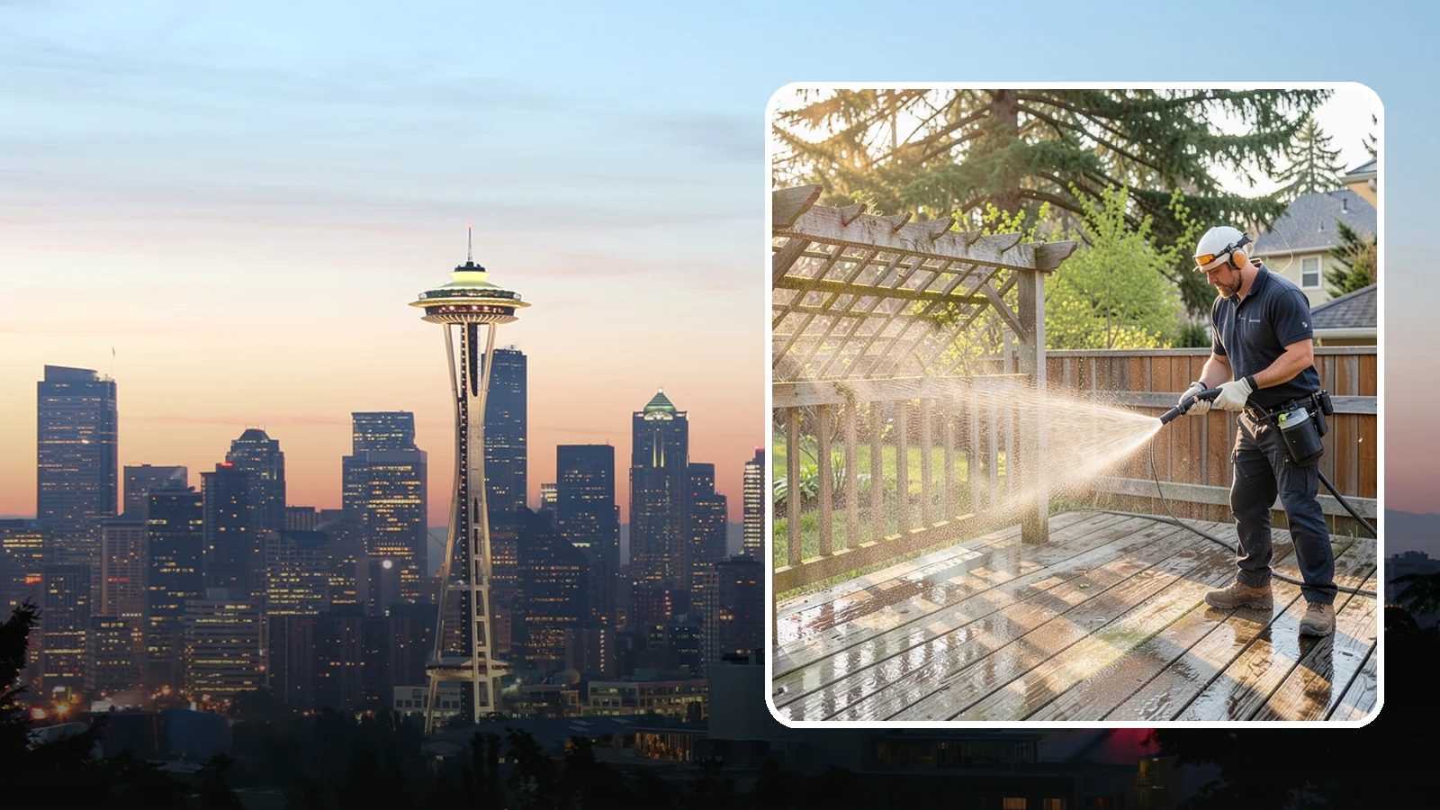 Arbor Cleaning in Seattle, King County, WA - We soft wash garden arbors to lift the moss, algae, and climbing-plant residue that settle into their slats and joints.