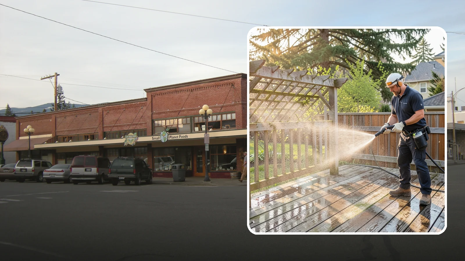 Arbor Cleaning in Sedro-Woolley, Skagit County, WA - We soft wash garden arbors to lift the moss, algae, and climbing-plant residue that settle into their slats and joints.
