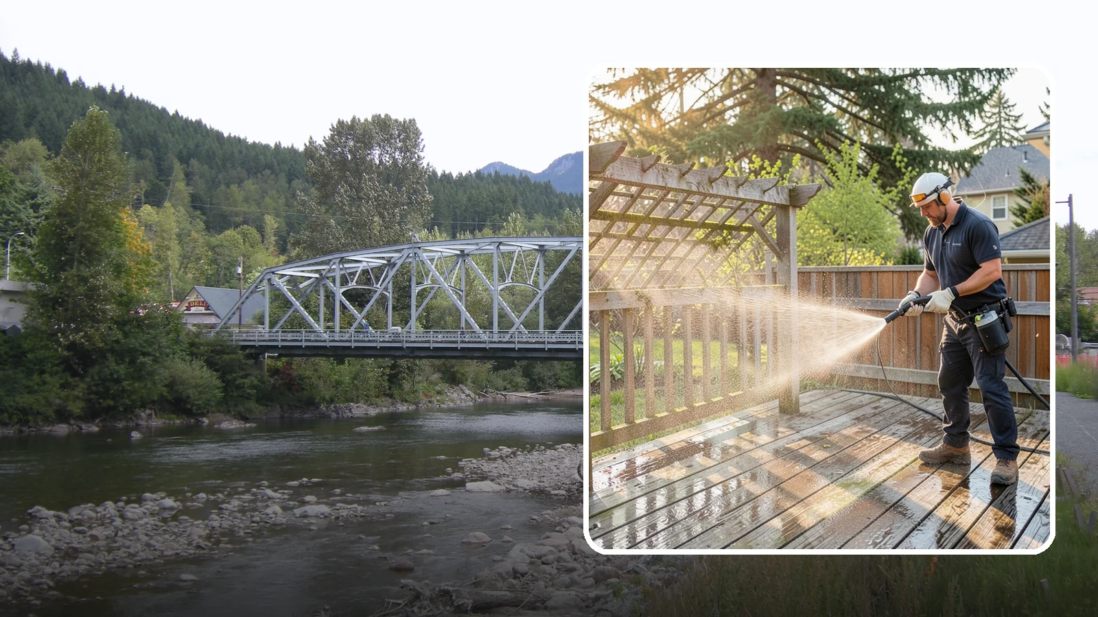 Arbor Cleaning in Skykomish, King County, WA - We soft wash garden arbors to lift the moss, algae, and climbing-plant residue that settle into their slats and joints.