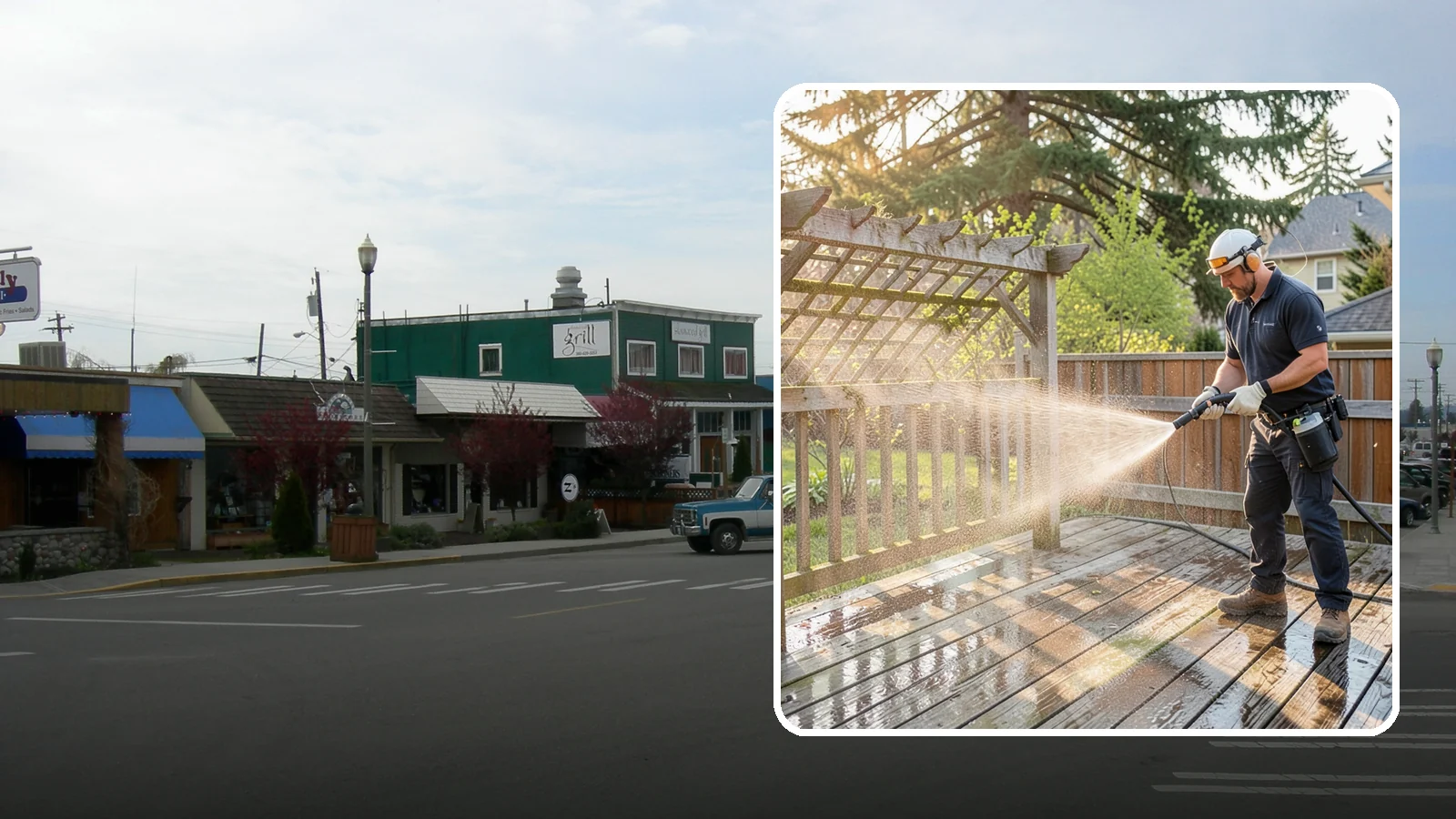 Arbor Cleaning in Stanwood, Snohomish County, WA - We soft wash garden arbors to lift the moss, algae, and climbing-plant residue that settle into their slats and joints.