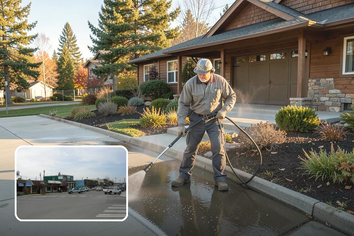 Arbor Cleaning in Stanwood, Snohomish County, WA - Removes green algae film from beams, slats, and joints