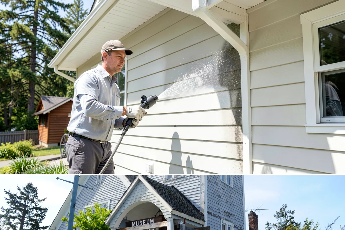 Arbor Cleaning in Steilacoom, Pierce County, WA - Clean arbors in spring before climbing plants leaf out, making the slats easier to reach and treat.