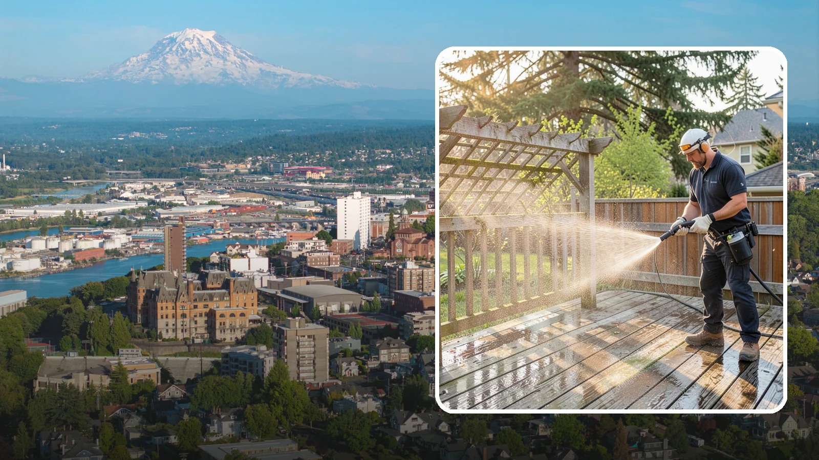 Arbor Cleaning in Tacoma, Pierce County, WA - We soft wash garden arbors to lift the moss, algae, and climbing-plant residue that settle into their slats and joints.