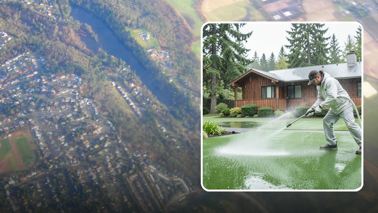 Artificial Turf Cleaning in Algona, King County, WA - We deep-clean artificial turf to flush out the odor, debris, and algae that synthetic lawns trap in a rainy climate.