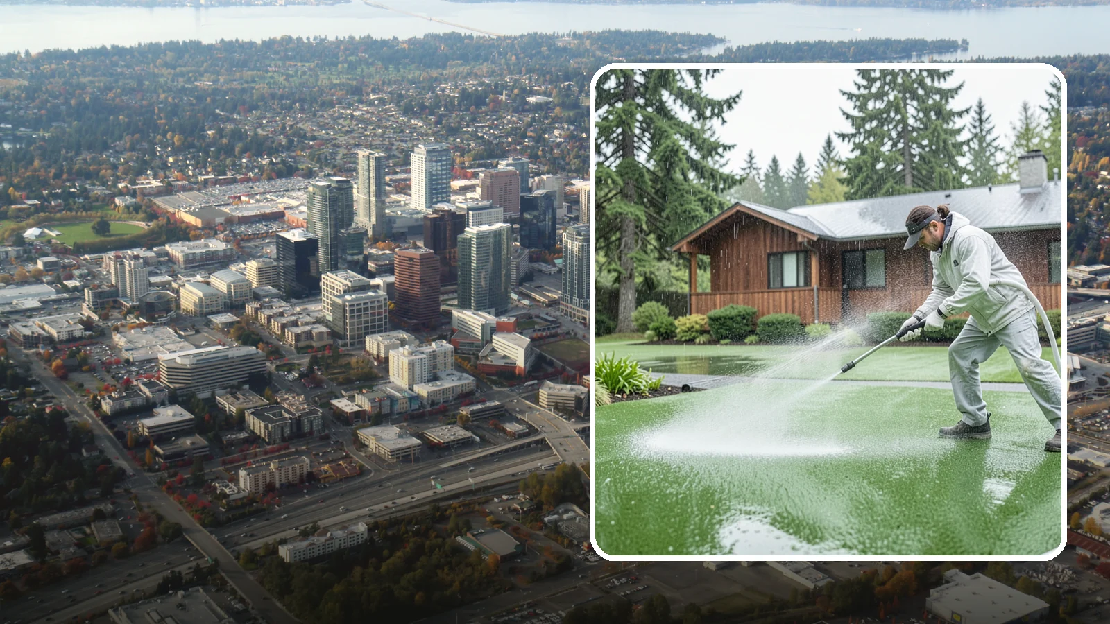 Artificial Turf Cleaning in Bellevue, King County, WA - We deep-clean artificial turf to flush out the odor, debris, and algae that synthetic lawns trap in a rainy climate.