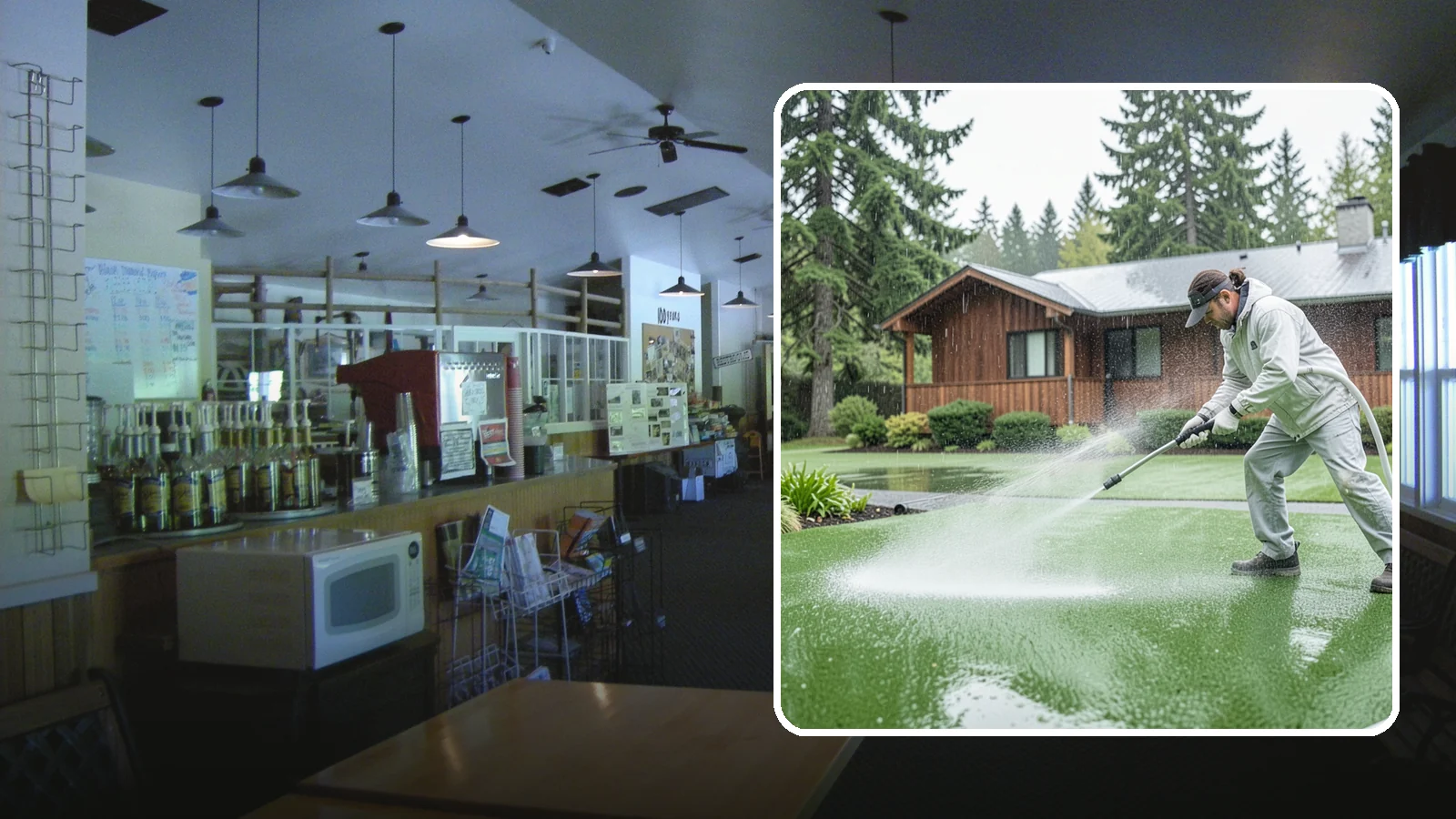 Artificial Turf Cleaning in Black Diamond, King County, WA - We deep-clean artificial turf to flush out the odor, debris, and algae that synthetic lawns trap in a rainy climate.