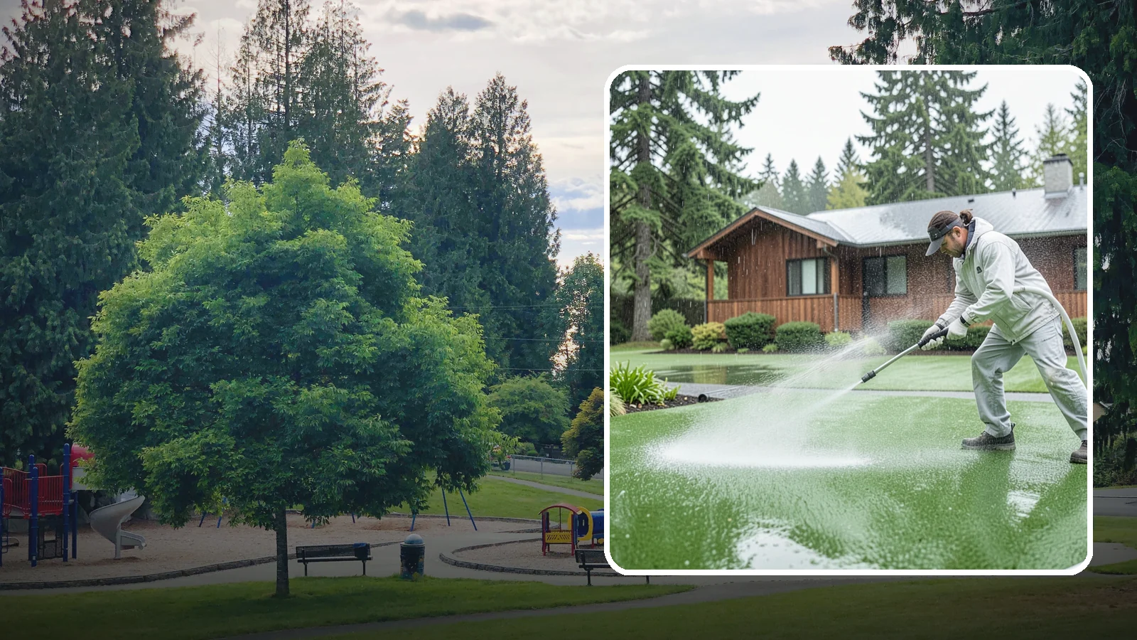 Artificial Turf Cleaning in Bonney Lake, Pierce County, WA - We deep-clean artificial turf to flush out the odor, debris, and algae that synthetic lawns trap in a rainy climate.