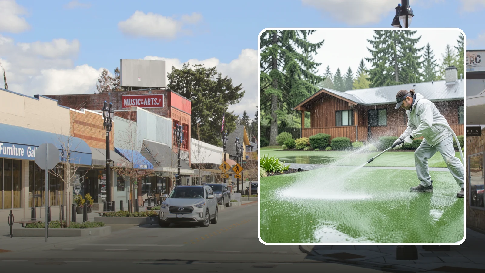 Artificial Turf Cleaning in Bothell, King County, WA - We deep-clean artificial turf to flush out the odor, debris, and algae that synthetic lawns trap in a rainy climate.