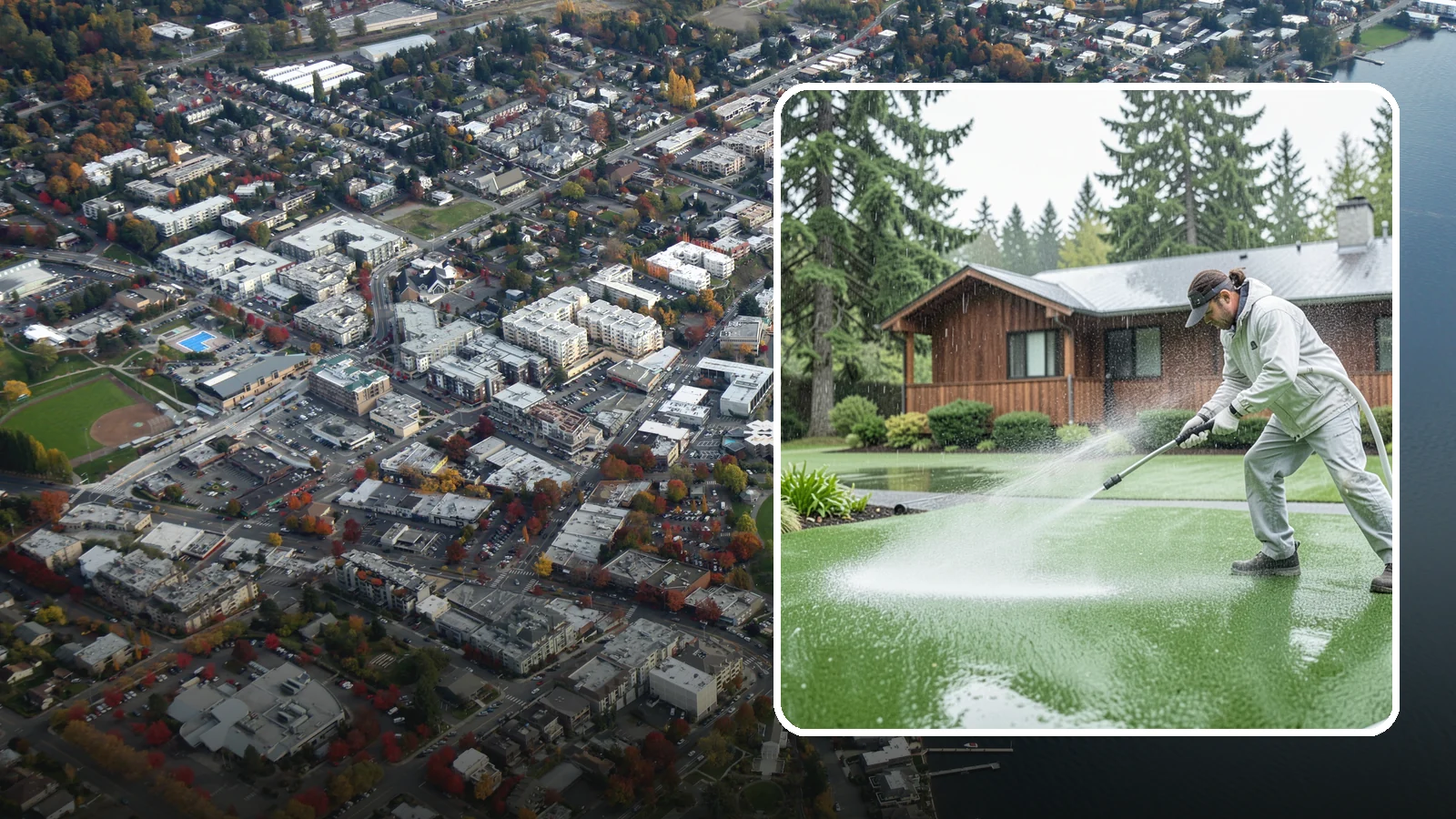 Artificial Turf Cleaning in Kirkland, King County, WA - We deep-clean artificial turf to flush out the odor, debris, and algae that synthetic lawns trap in a rainy climate.