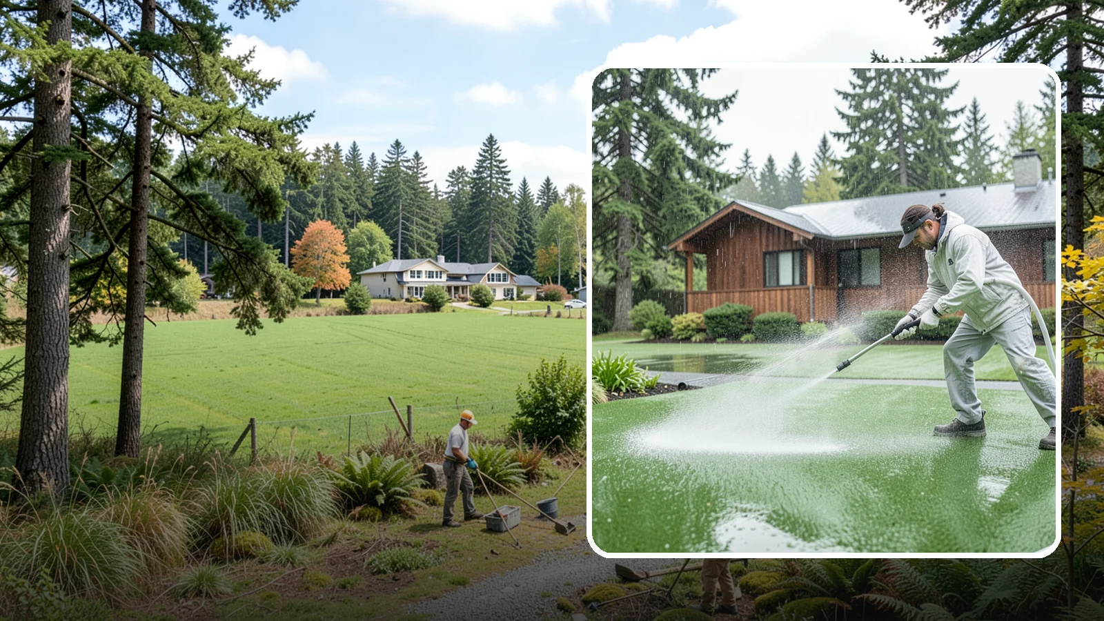 Artificial Turf Cleaning in Lyman, Skagit County, WA - We deep-clean artificial turf to flush out the odor, debris, and algae that synthetic lawns trap in a rainy climate.