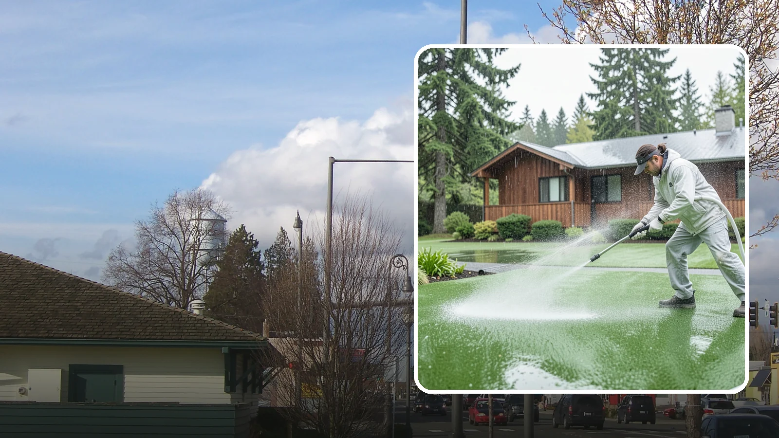 Artificial Turf Cleaning in Marysville, Snohomish County, WA - We deep-clean artificial turf to flush out the odor, debris, and algae that synthetic lawns trap in a rainy climate.