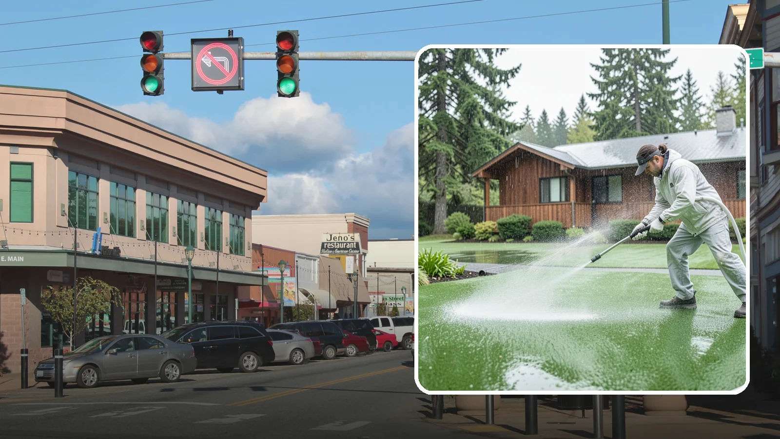 Artificial Turf Cleaning in Monroe, Snohomish County, WA - We deep-clean artificial turf to flush out the odor, debris, and algae that synthetic lawns trap in a rainy climate.