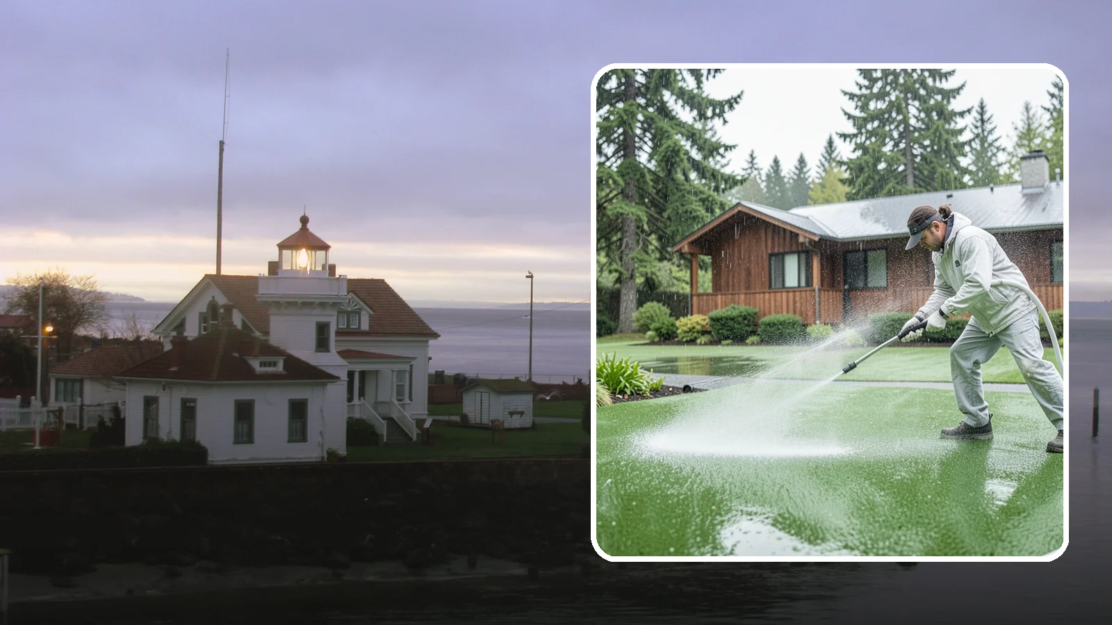 Artificial Turf Cleaning in Mukilteo, Snohomish County, WA - We deep-clean artificial turf to flush out the odor, debris, and algae that synthetic lawns trap in a rainy climate.