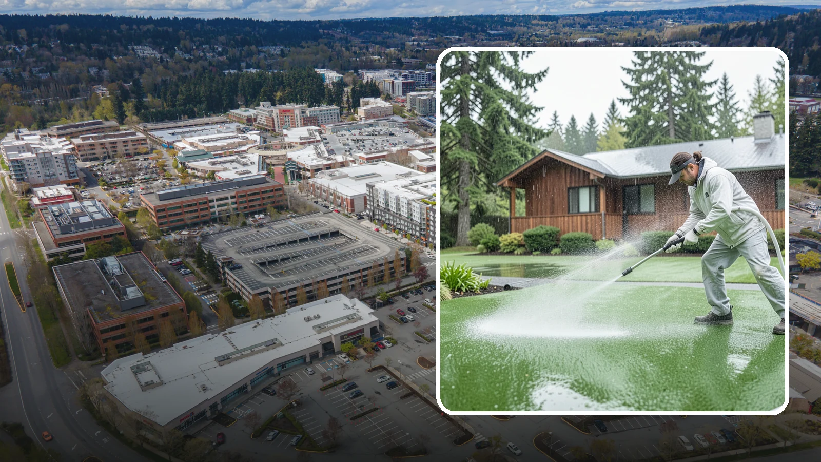 Artificial Turf Cleaning in Redmond, King County, WA - We deep-clean artificial turf to flush out the odor, debris, and algae that synthetic lawns trap in a rainy climate.