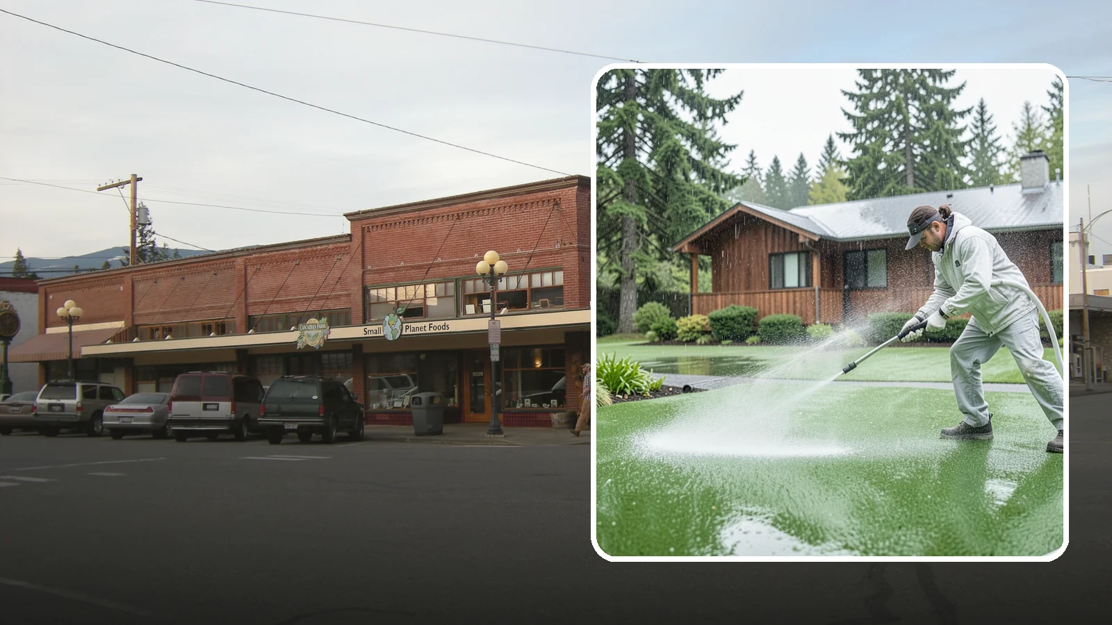 Artificial Turf Cleaning in Sedro-Woolley, Skagit County, WA - We deep-clean artificial turf to flush out the odor, debris, and algae that synthetic lawns trap in a rainy climate.