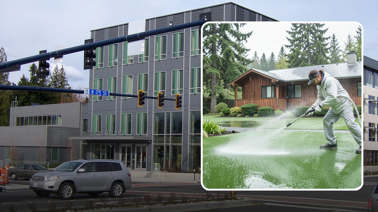 Artificial Turf Cleaning in Shoreline, King County, WA - We deep-clean artificial turf to flush out the odor, debris, and algae that synthetic lawns trap in a rainy climate.