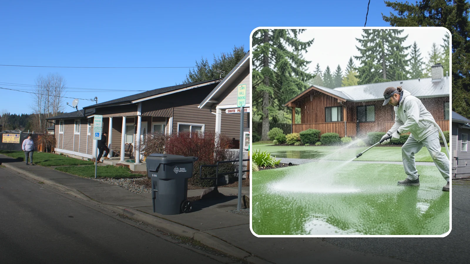 Artificial Turf Cleaning in South Prairie, Pierce County, WA - We deep-clean artificial turf to flush out the odor, debris, and algae that synthetic lawns trap in a rainy climate.