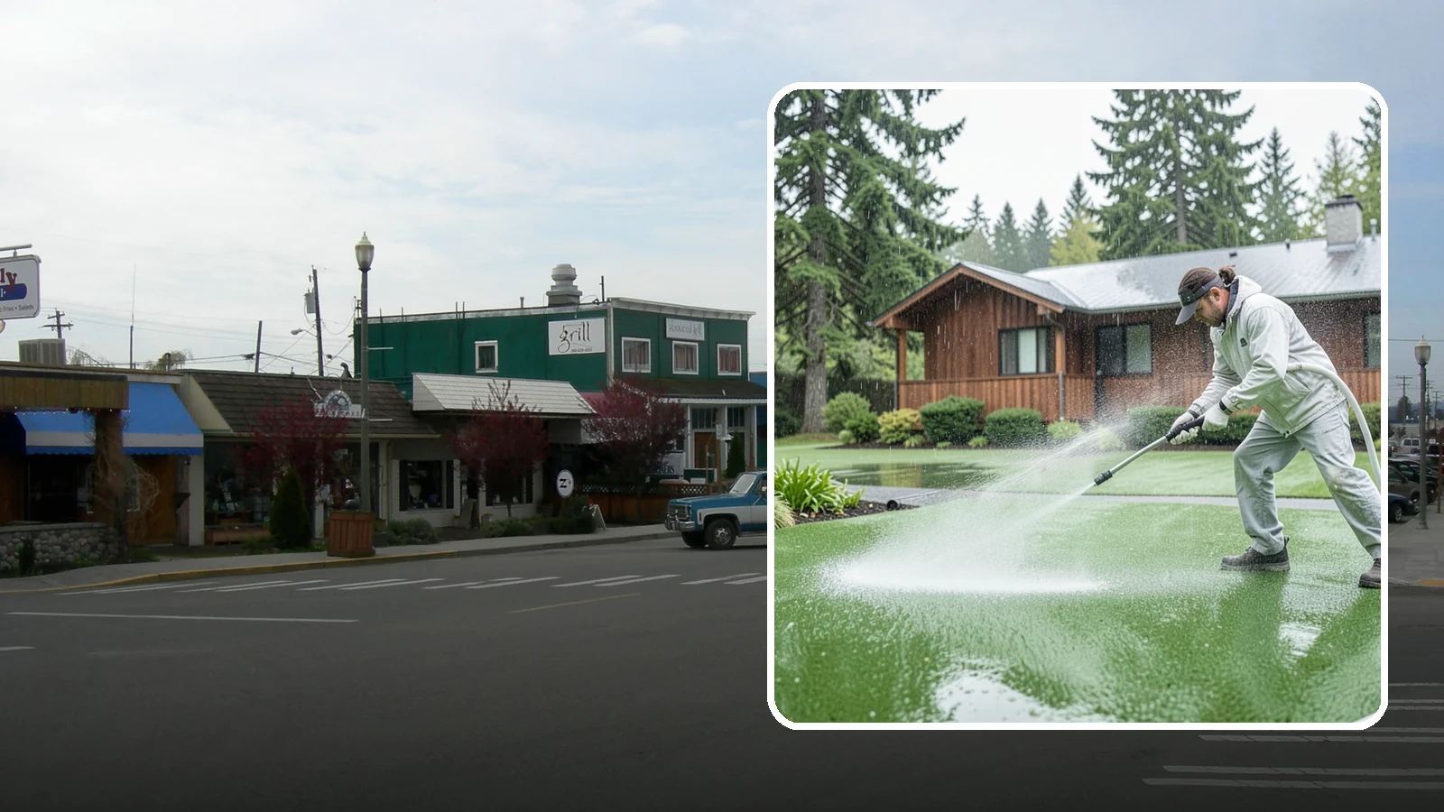 Artificial Turf Cleaning in Stanwood, Snohomish County, WA - We deep-clean artificial turf to flush out the odor, debris, and algae that synthetic lawns trap in a rainy climate.