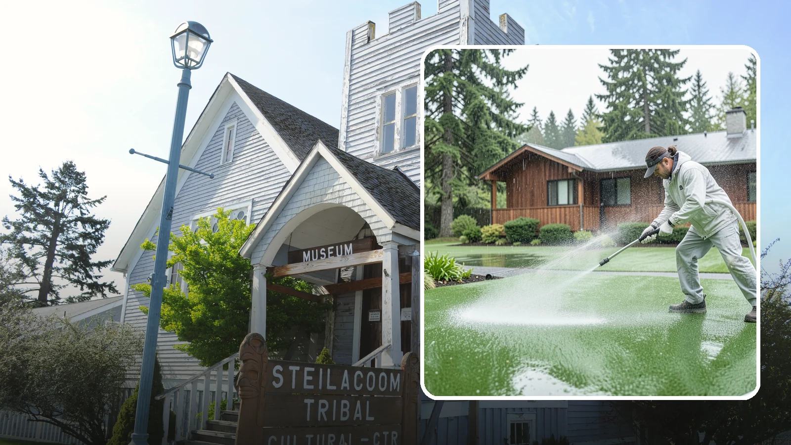 Artificial Turf Cleaning in Steilacoom, Pierce County, WA - We deep-clean artificial turf to flush out the odor, debris, and algae that synthetic lawns trap in a rainy climate.