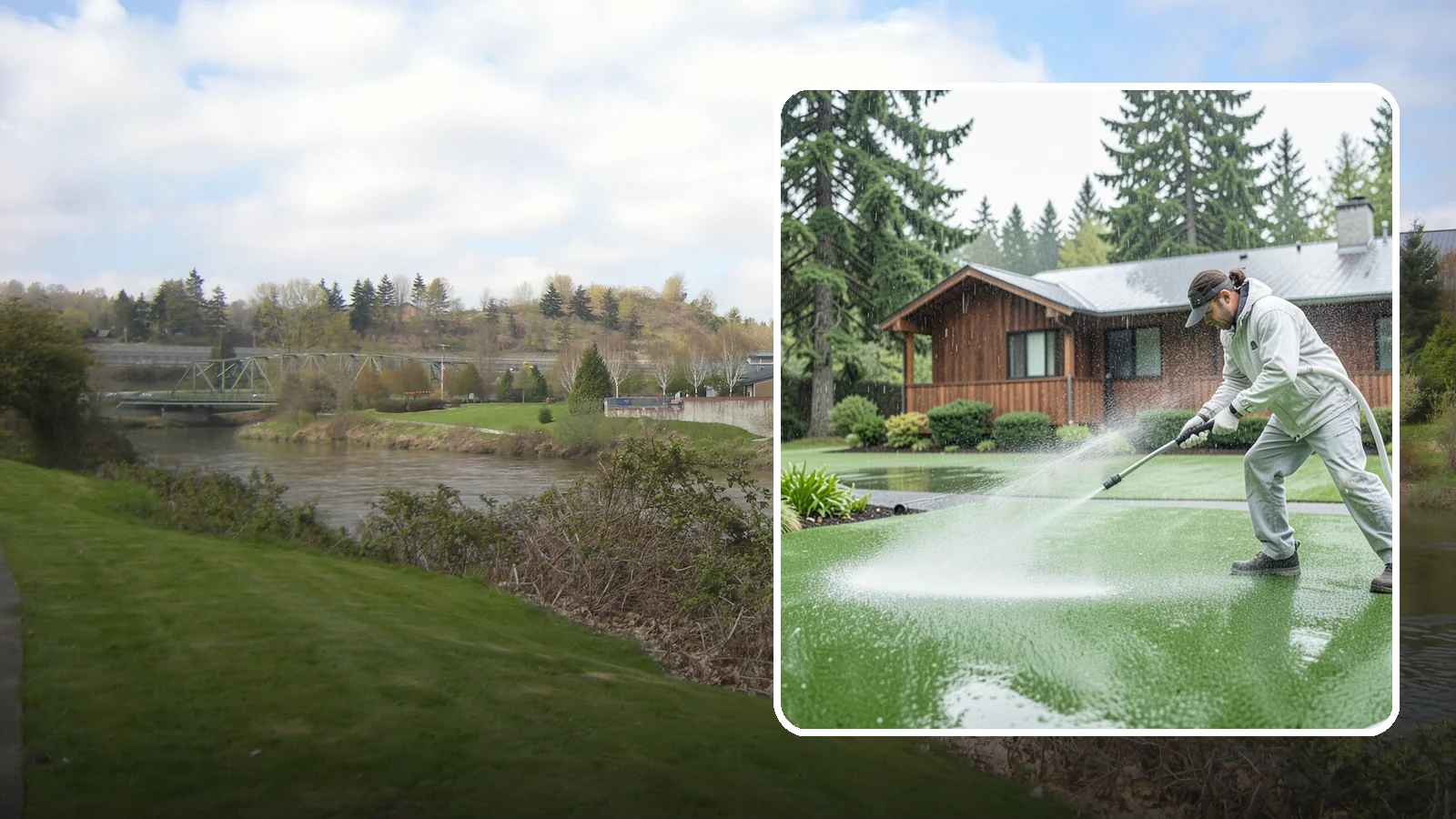 Artificial Turf Cleaning in Tukwila, King County, WA - We deep-clean artificial turf to flush out the odor, debris, and algae that synthetic lawns trap in a rainy climate.