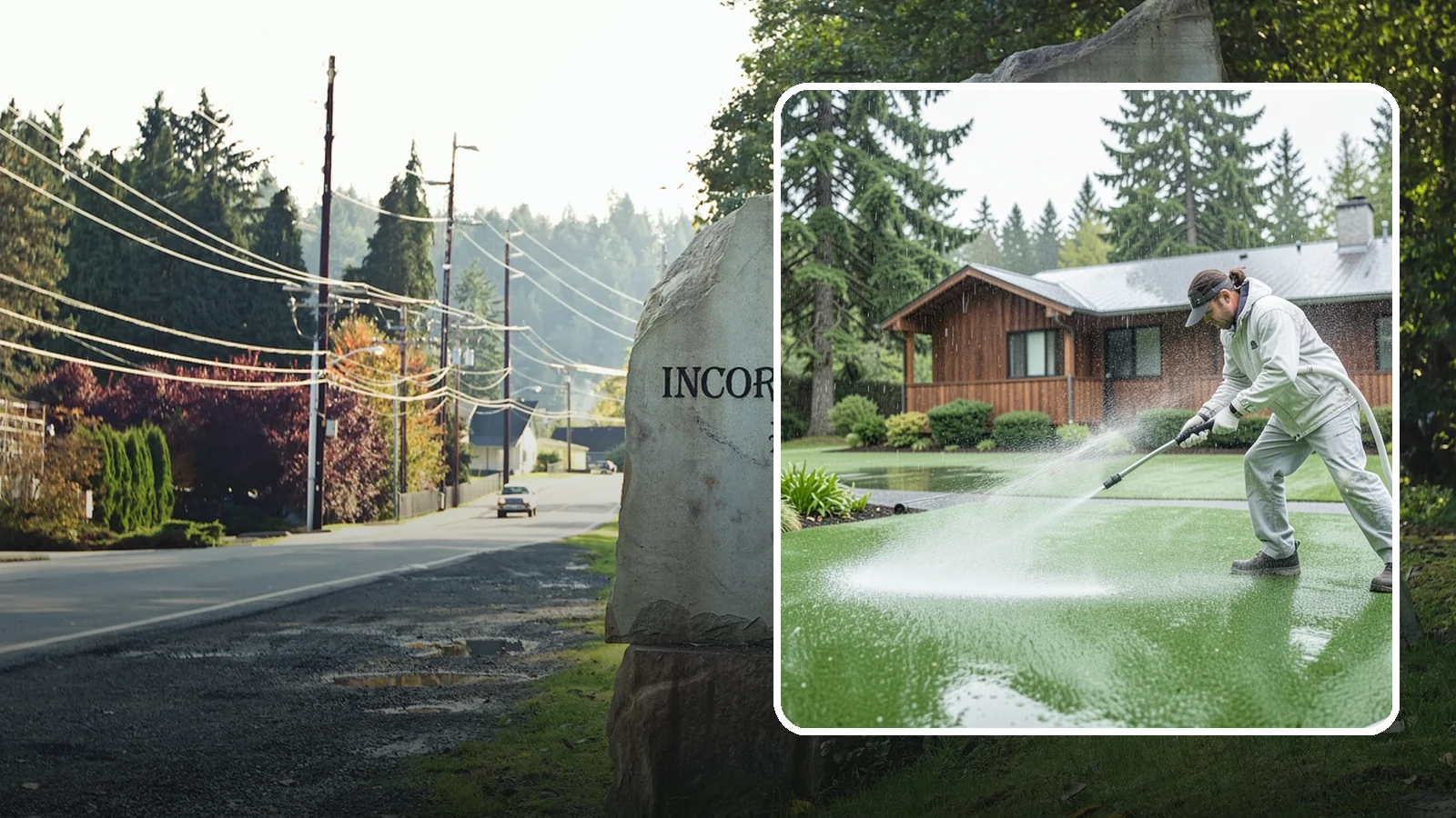 Artificial Turf Cleaning in Wilkeson, Pierce County, WA - We deep-clean artificial turf to flush out the odor, debris, and algae that synthetic lawns trap in a rainy climate.