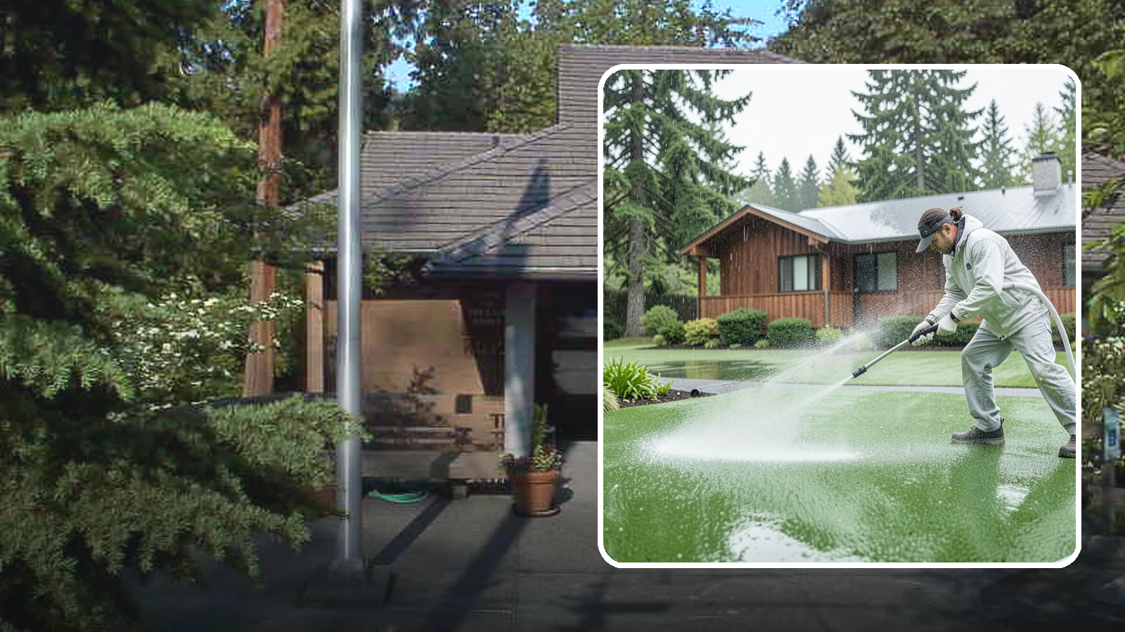 Artificial Turf Cleaning in Yarrow Point, King County, WA - We deep-clean artificial turf to flush out the odor, debris, and algae that synthetic lawns trap in a rainy climate.