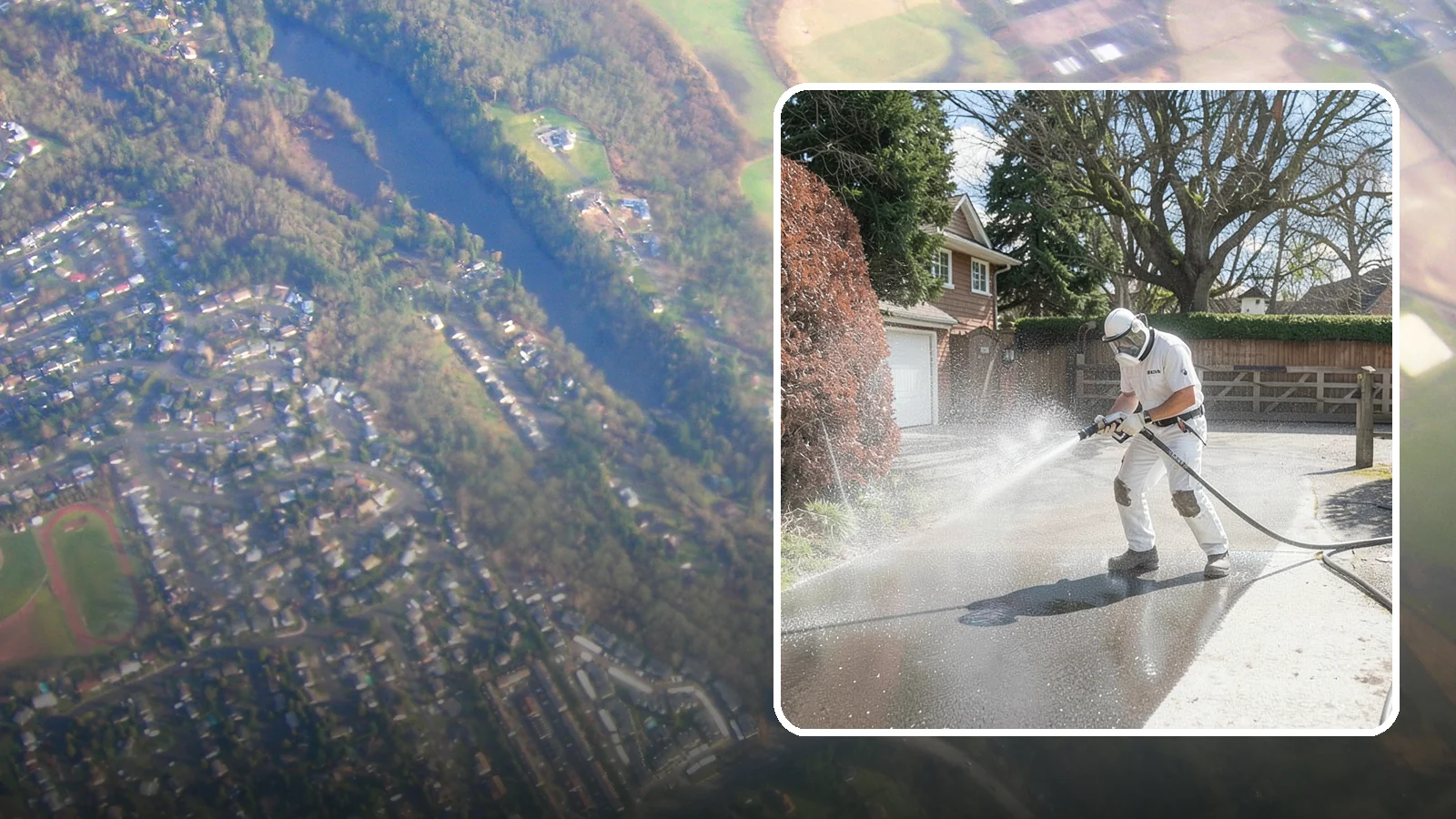 Asphalt Driveway Cleaning in Algona, King County, WA - Gentle yet effective cleaning for asphalt driveways that removes growth and grime without harming the binder.