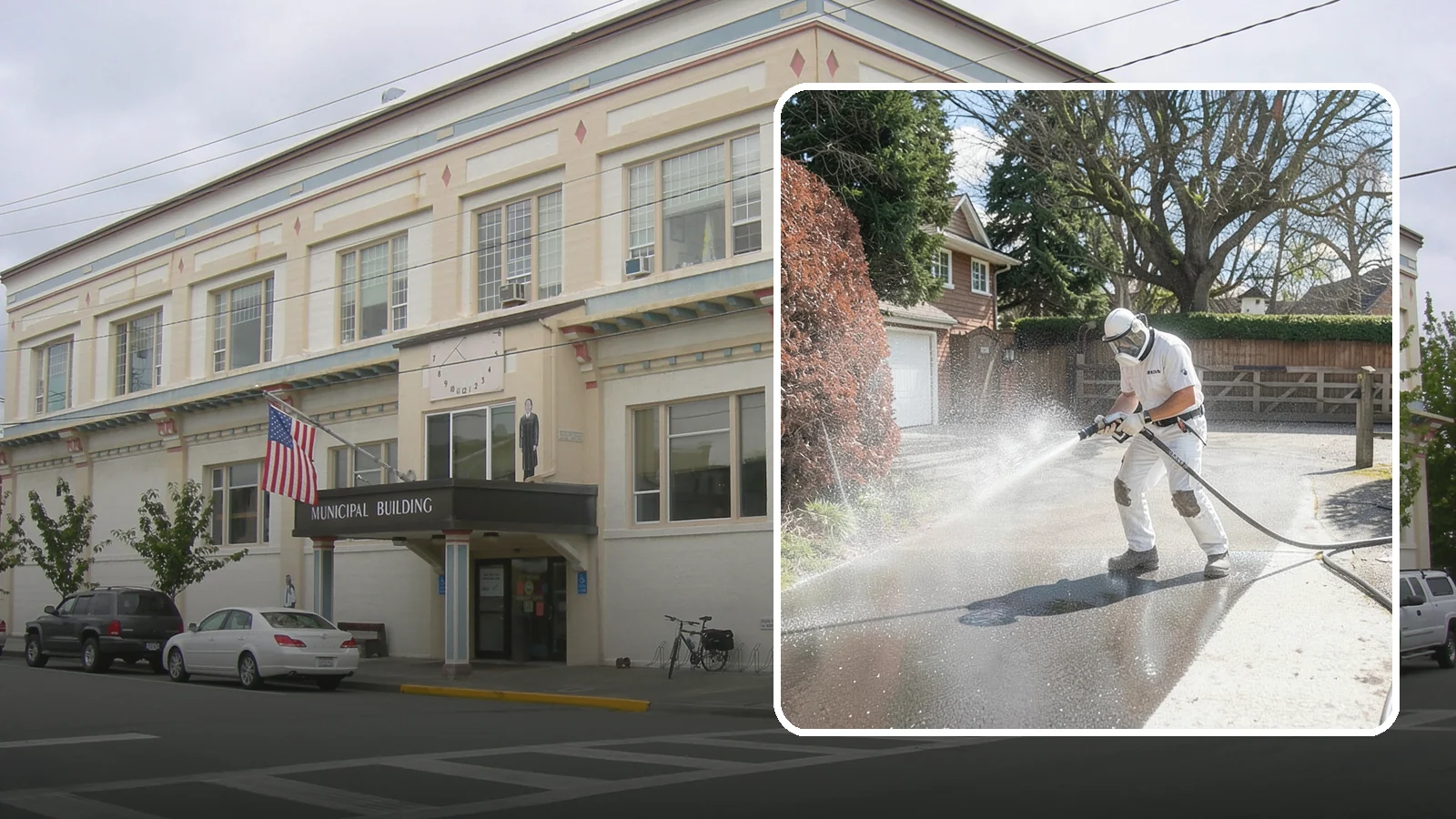 Asphalt Driveway Cleaning in Anacortes, Skagit County, WA - Gentle yet effective cleaning for asphalt driveways that removes growth and grime without harming the binder.