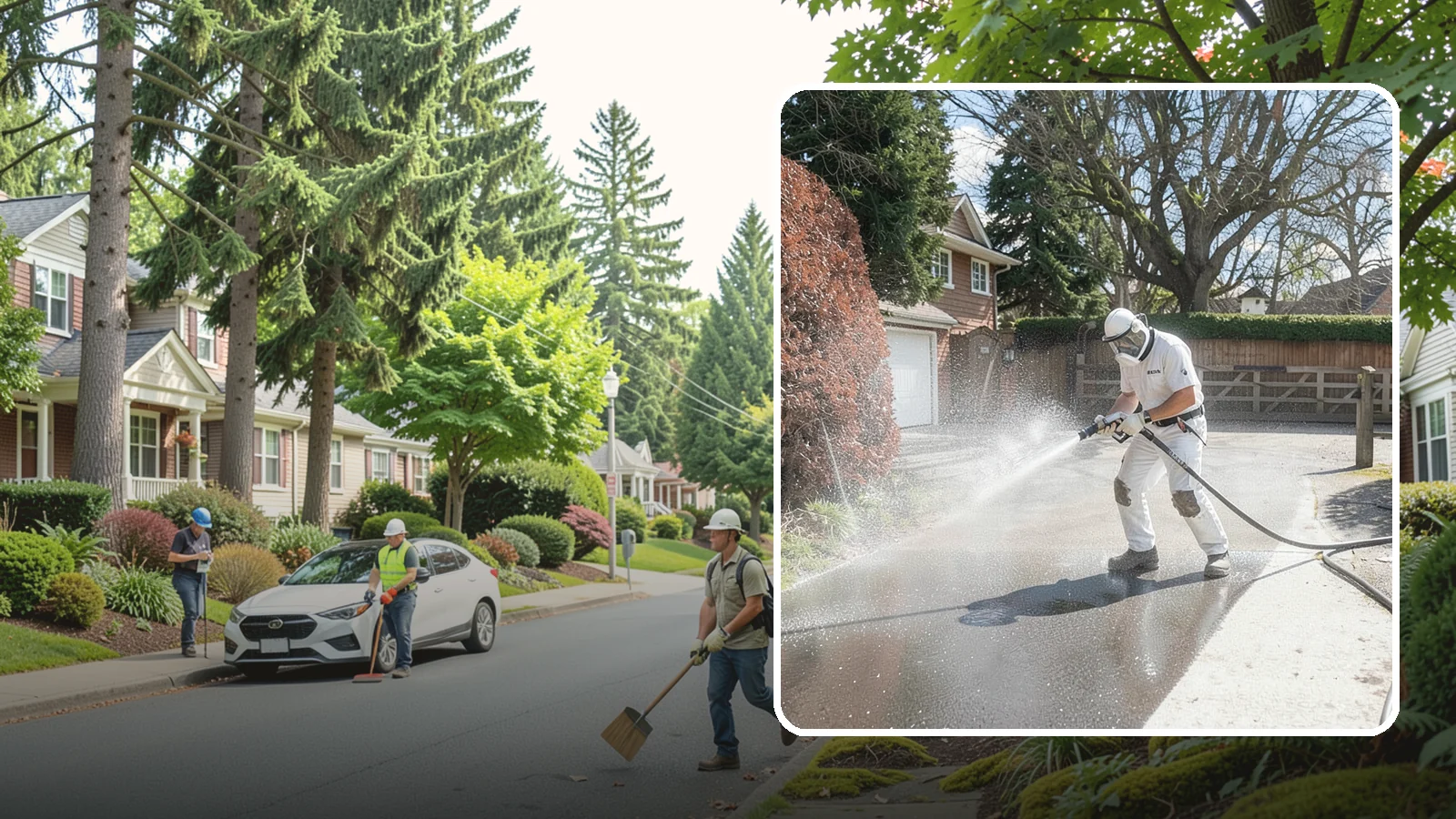 Asphalt Driveway Cleaning in Beaux Arts Village, King County, WA - Gentle yet effective cleaning for asphalt driveways that removes growth and grime without harming the binder.