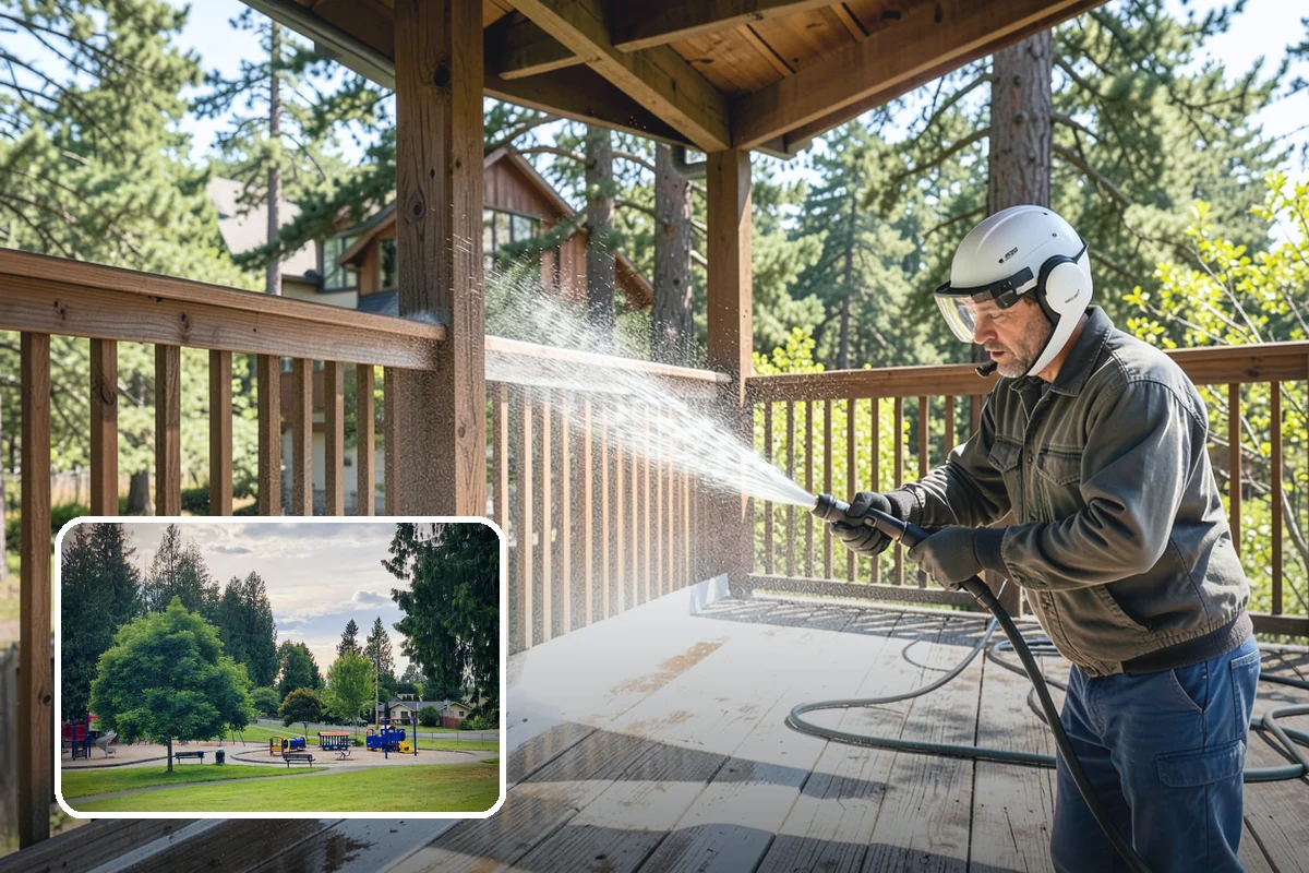 Asphalt Driveway Cleaning in Bonney Lake, Pierce County, WA - Cleans without dislodging asphalt aggregate