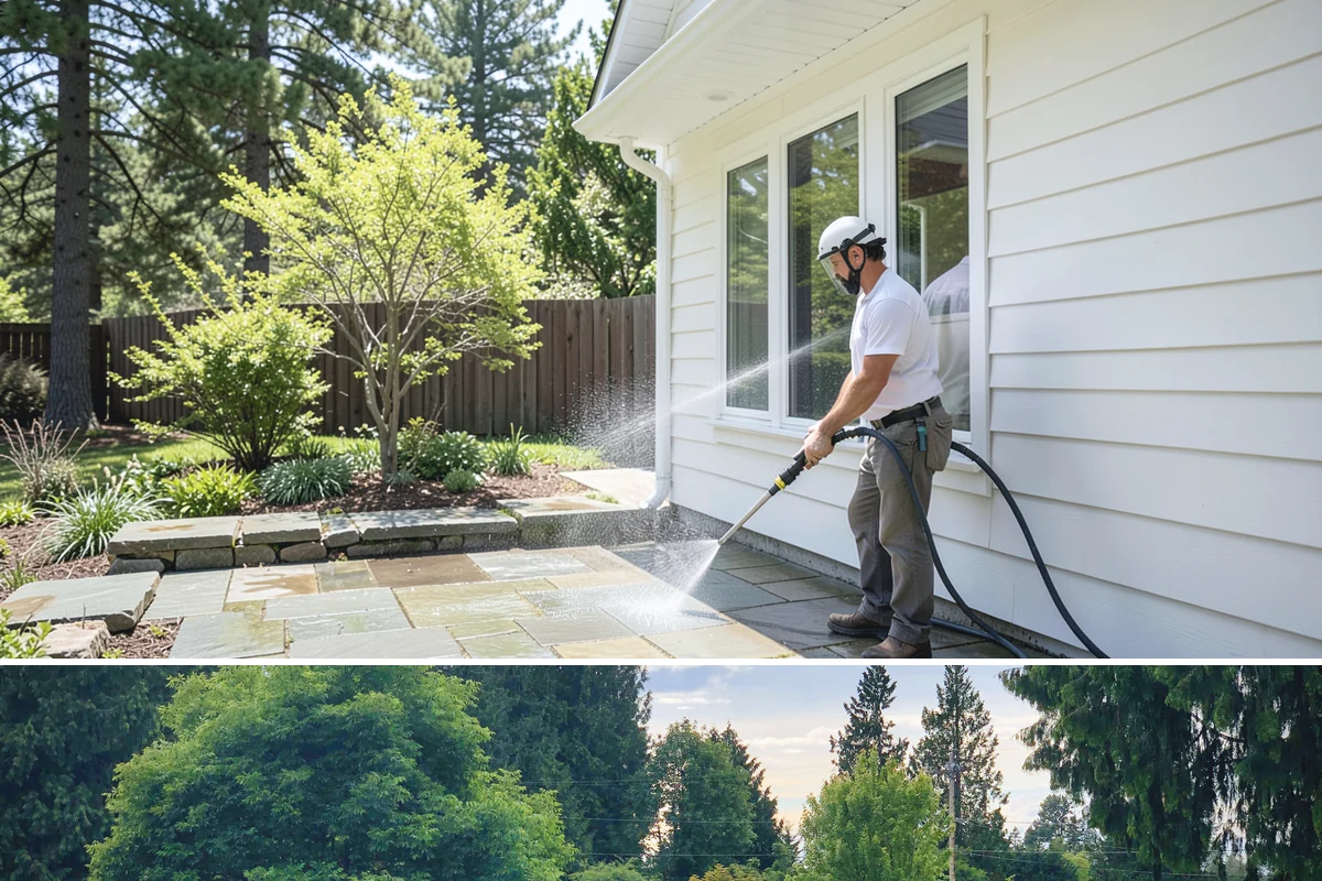 Asphalt Driveway Cleaning in Bonney Lake, Pierce County, WA - Warm, dry days are best so the porous asphalt can dry fully after cleaning.