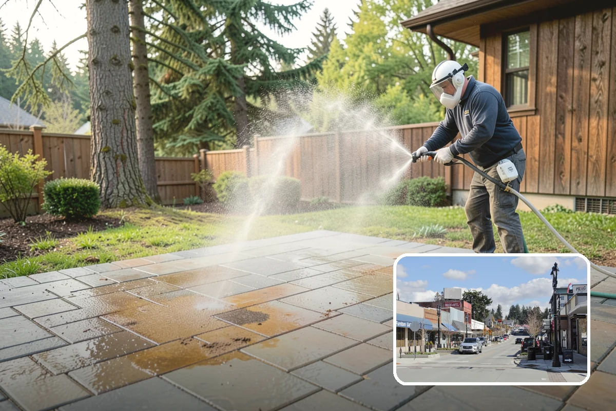 Asphalt Driveway Cleaning in Bothell, King County, WA - Cleans without dislodging asphalt aggregate