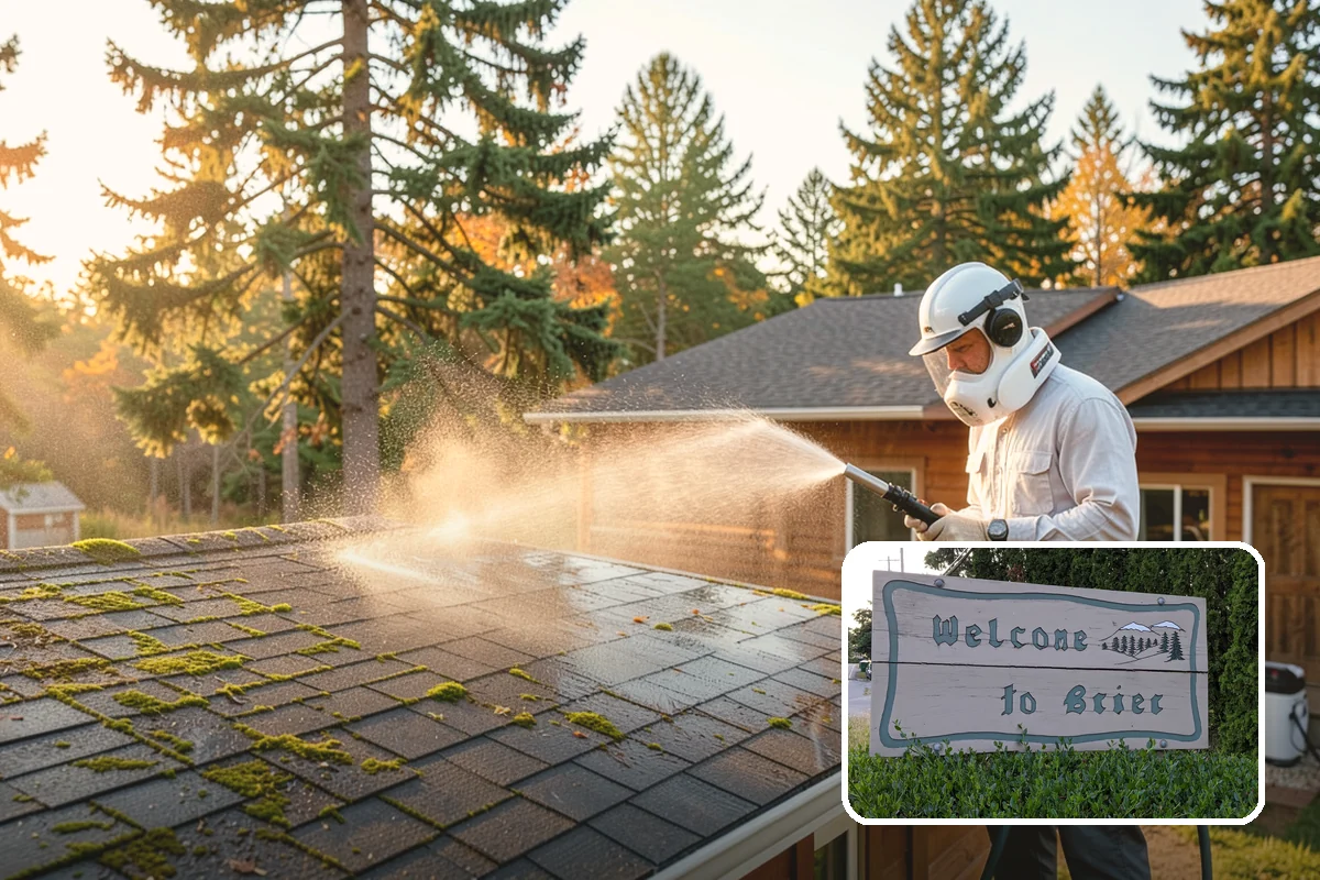 Asphalt Driveway Cleaning in Brier, Snohomish County, WA - Cleans without dislodging asphalt aggregate