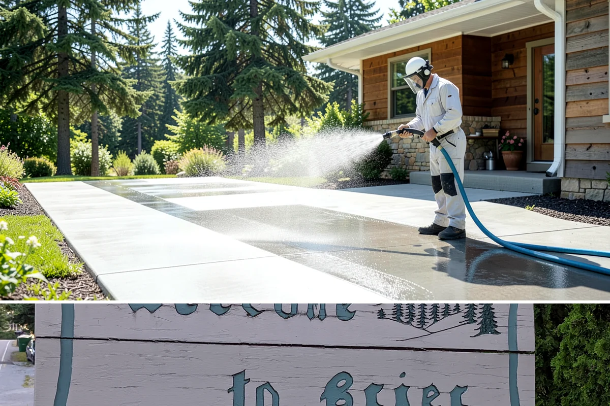 Asphalt Driveway Cleaning in Brier, Snohomish County, WA - Warm, dry days are best so the porous asphalt can dry fully after cleaning.