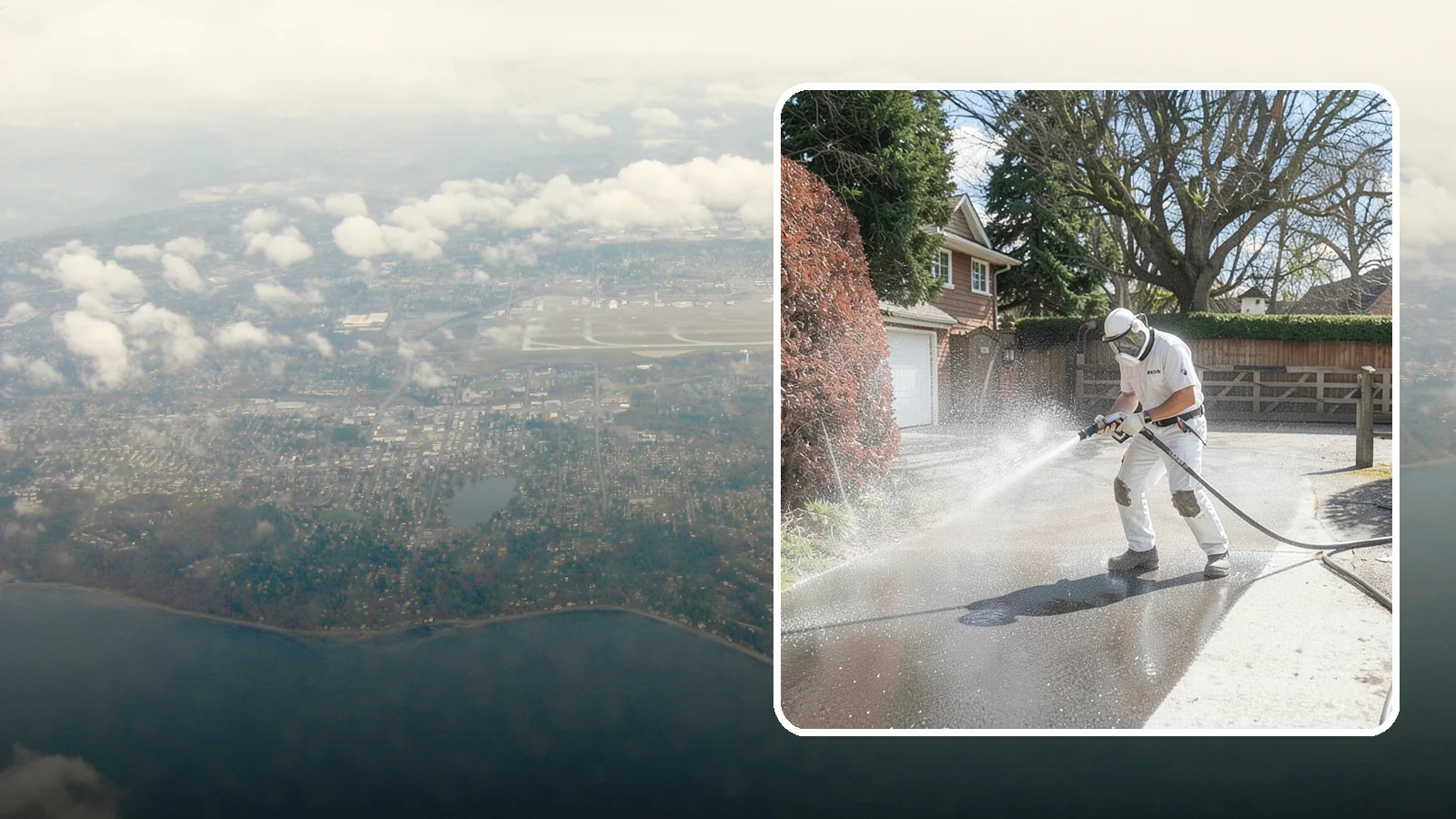 Asphalt Driveway Cleaning in Burien, King County, WA - Gentle yet effective cleaning for asphalt driveways that removes growth and grime without harming the binder.