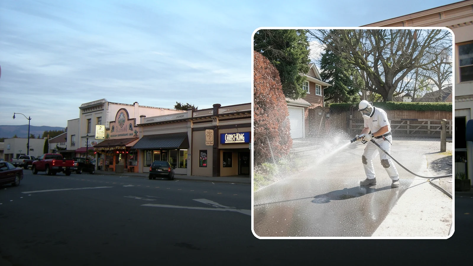 Asphalt Driveway Cleaning in Burlington, Skagit County, WA - Gentle yet effective cleaning for asphalt driveways that removes growth and grime without harming the binder.